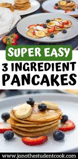 Super Easy 3 Ingredient Pancakes Recipe 3 Ingredient Pancakes Pancakes Easy Pancake Recipe