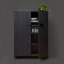 2 deurs kast bruce zwart kasten opbergkast zwarte kasten keuken kast zwart metaal