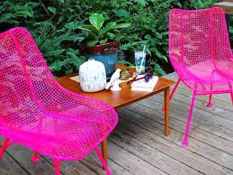Did Someone Say Neon Painted Metal Chairs Painting Patio Furniture Metal Patio Furniture