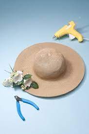 How To Make A Floral Sun Hat Straw Hat Crafts Diy Hat Straw Hat Diy