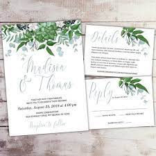 Editable Greenery Wedding Invitation Set Printable Wedding Etsy In 2021 Greenery Wedding Invitations Succulent Wedding Invitations Wedding Invitation Kits