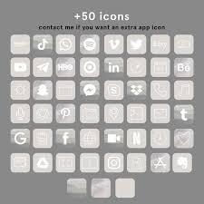 Ios App Icon Bundle App Cover Iphone Aesthetic App Icons Cover App Icons Neutral Grey Colors Iphone Ios14 App Icons 45 App Pack Ios App Icon App Icon App Covers