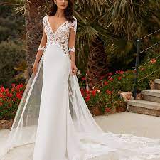 Mermaid wedding dresses, also called trumpet wedding dresses, ensure a snug, firm fit above the hips and flare out starting from the knees.your feminine curves will be revealed in the most romantic way, exactly like a singing mermaid. 35 Illusion Wedding Dresses For Daring Brides