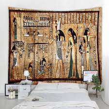 Create a room where you can feel like a king or queen by decorating your new master bedroom in egyptian decor. Egyptian Ancient Mural Printed Wall Hanging Tapestry Mandala Bohemia 4 Sizes Travel Sleeping Pad Polyester Fabric Tapestry Aliexpress