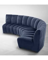 Maybe you would like to learn more about one of these? Canape Ondine En Velours Bleu Nuit Dans Le Plus Pur Style 70s Mesure 363 Cm De Long Sur 150 Cm De Profondeur