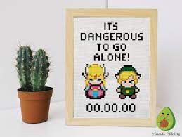 This listing is for pattern only! Legend Of Zelda It S Dangerous To Go Alone Link Etsy Cross Stitch Patterns Stitch Patterns Geek Stuff