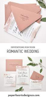 Romantic Watercolor Wedding Invitation By Paper Hearts Design Co Luxury Wedding Wedding Invitations Wedding Invitations Romantic Rose Wedding Invitations