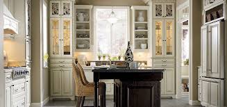 Plaza Maple Amaretto Creme Glaze With Plaza Oak Chocolate Featuring Custom Insert Panels By Thomasville Cabinetry Thomasville Kitchen Cabinets Home Depot Kitchen Kitchen Cabinets Home Depot