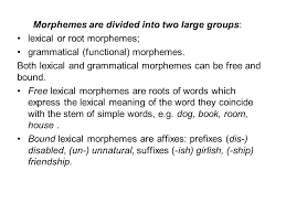 But grammatical morphemes are nouns, adjectives and adverbs. Morphemes