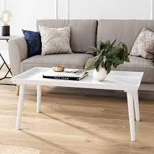 Best.offers.com has been visited by 100k+ users in the past month Hazel White Veneer Wood Mid Century Tray Top With Narrow Cone Legs Modern Coffee Table Nathan James