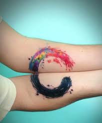 Flower tattoos can be a little cliché, but this simple option skips the color on the rose and stays out of cheesy territory. 175 Of The Best Couple Tattoo Designs That Will Keep Your Love Forever