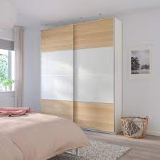 Choose planed timber for the frames, keeping in mind the height of any other doors nearby (living room door in my case). Mehamn Pair Of Sliding Doors White Stained Oak Effect White Ikea