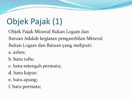 Ciri logam bukan besi ialah: Pajak Mineral Bukan Logam Dan Batuan Ppt Download