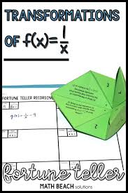 Rational Function Transformations Fortune Teller Activity Rational Function Algebra Resources Algebra Worksheets