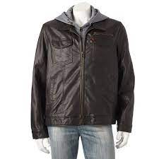 Levi S Faux Leather Hooded Jacket Men Faux Leather Hooded Jacket Hooded Jacket Men Mens Jackets