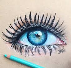 Girl With Blue Eye Colored Pencil Art Eye Art Color Pencil Drawing Eye Drawing