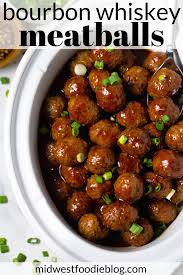 Slow Cooker Bourbon Whiskey Bbq Meatballs Recipe In 2020 Slow Cooker Meatballs Slow Cooker Holiday Recipes Meatball Recipes Crockpot