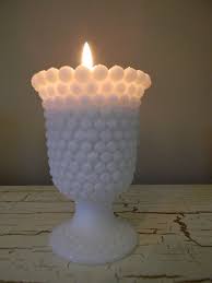 This is a lovely set of three milk glass pink milk glass candle holders. Hobnail Milk Glass Votive Candle Holder Footed Fenton Etsy Hobnail Milk Glass Milk Glass Decor Milk Glass