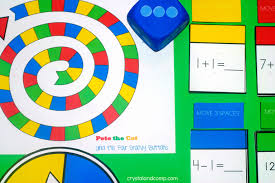 On this page, you'll find photos of math games and free printable directions for several of them. Free Printable Math Game Pete The Cat Inspired