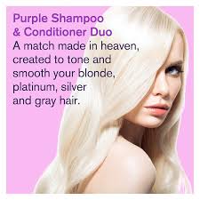 It uses natural mineral pigments to brighten blond hair and a rich and creamy coconut cleanser to remove. Buy Purple Shampoo Conditioner For Blonde Hair Duo Set Removes Brassy Yellow Tones For Blonde Platinum Ash Silver Grays Moisturizes Dry Damaged Hair Paraben Sulfate Free Cruelty Free