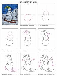 Snowman On Skis Art Projects For Kids Winter Art Lesson Classroom Art Projects Winter Art Projects
