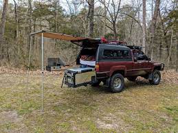 Truck Camper Awning How To Install A Rear Awning For Truck Camping Take The Truck Truck Camper Camper Awnings Truck Camping