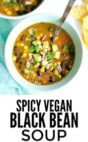 Spicy Vegan Black Bean Soup Healthy And Delicious With Extra Veggie Goodness Source Www Theglowingfridge Com Whole Food Recipes Recipes Vegetarian