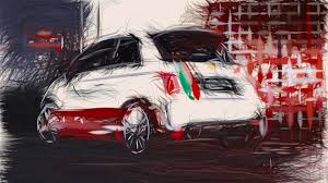 Abarth and ferrari had a h. Fiat Abarth 695 Tributo Ferrari Draw Digital Art By Carstoon Concept