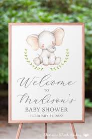 Koala and elephant cartoon design, baby shower invitation party card and decoration theme. Elephant Baby Shower Decorations Customizable Welcome Baby Elephant Theme Banner In Orange And Light Blue Light Blue And Orange Welcome Baby Elephant Baby Shower Banner Handmade Products Stationery Party Supplies