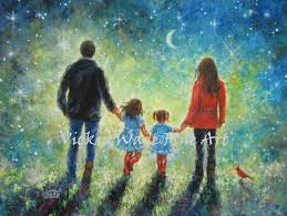 Family Art Print Sisters Art Evening Star Walk Father Etsy Desenho De Pai Desenho Familia Imagem De Mae