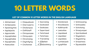 9 letter words starting with c and ending with s: 10 Letter Words 270 Common Ten Letter Words In English 7esl