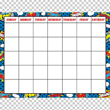 Superhero Calendar Comic Book Month Png Clipart Area