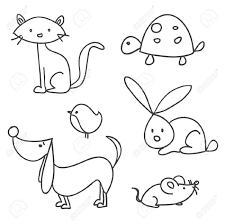 Stock Photo Disegni A Mano Animali Domestici Disegni Semplici