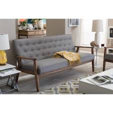 Baxton Studio Sorrento Mid Century Gray Fabric Upholstered Sofa 28862 6772 Hd Cheap Sofas