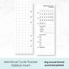 Menstrual Cycle Tracker Sidebar Insert In Rings