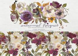 Floral brown and red background. Autumn Colors Flowers Clipart Watercolor Leaf Clipart Ivory Wine Brown By Patishop Art Thehungryjpeg Com