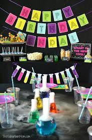 Mad science birthday party ideas with diy decorations, food ideas, printables and favors! Celebrate Your Scientist With These Science Birthday Party Ideas Decorations Food Act Science Birthday Party Ideas Science Party Decorations Science Birthday