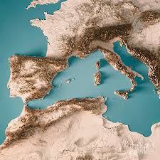 Maybe you would like to learn more about one of these? West Mediterranean Sea 3d Render Topographic Map Neutral Digital Art By Frank Ramspott