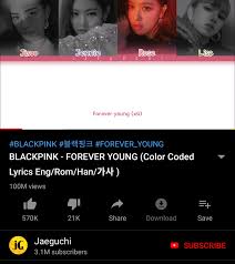 Sold by jinniee and ships from amazon fulfillment. 200229 Forever Young Becomes The First Korean Lyrics Video To Hit 100m Views On Youtube Blackpink