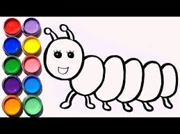 How To Draw And Color The Caterpillars Youtube