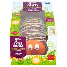His appearance has been substantially unchanged since around 2004, except for adaptations for events such as other cakes include waitrose's cecil, sainsbury's wiggles, tesco's curly and asda's clyde the caterpillar. Tesco Launch Dairy Free Carl The Caterpillar Cake