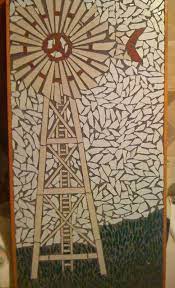 Mosaic Made Out Of Scrap Tile Pieces Break Pieces For More Flexibility On Placement And Design Set On A Wood Panel With Tile Glue Mosaic Wood Paneling Art
