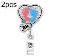 2pcs 65cm Retractable Pull Badge Reel Kristall-Acryl Name Tag Card Badge  Holder(Aspirate)