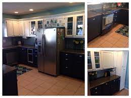 80 S Oak Cabinets Painted In Valspar Blizzard Fog And Royal Navy Blue Modifie Trendy Bathroom Tiles White Marble Kitchen Countertops Blue Bathroom Accessories