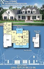 Plan 51784hz Fresh 4 Bedroom Farmhouse Plan With Bonus Room Above 3 Car Garage Farmhouse Plans House Plans Farmhouse House Plans