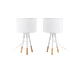 Tischlampe Weiss 40 Cm 2er Set Tobol Beliani De