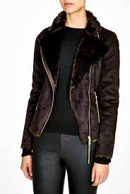 Faux Mink Shearling Moto Jacket By Michael Michael Kors Leather Jackets Women Jackets Fashion