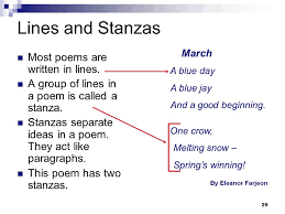 The word stanza first appeared in english in the 1580s and indicated a group of rhymed verse lines. Decimal Division A Stanza In A Poem