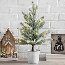 Pre Lit Mini Christmas Tree In Metal Bucket Kirklands