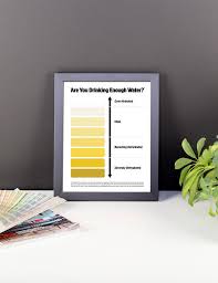 Framed Urine Color Chart Pee Color Chart Water Intake